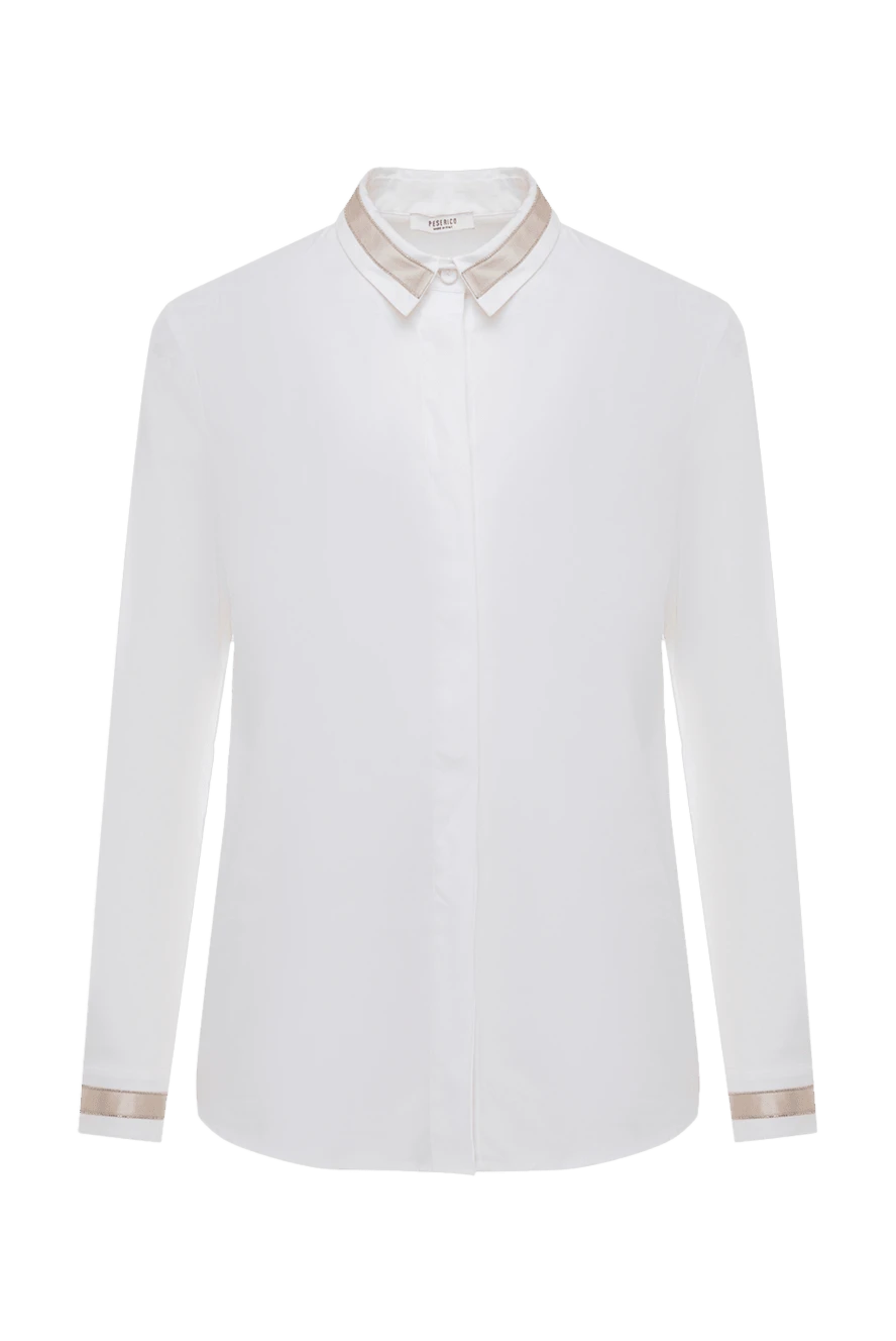 Peserico woman white cotton and polyamide blouse for women купить с ценами и фото 148965 - photo 1