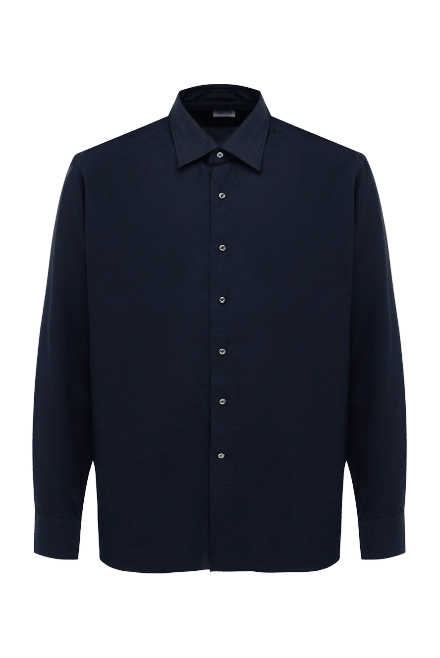 Alessandro Gherardi man men's blue cotton and cashmere shirt купить с ценами и фото 148978 - photo 1