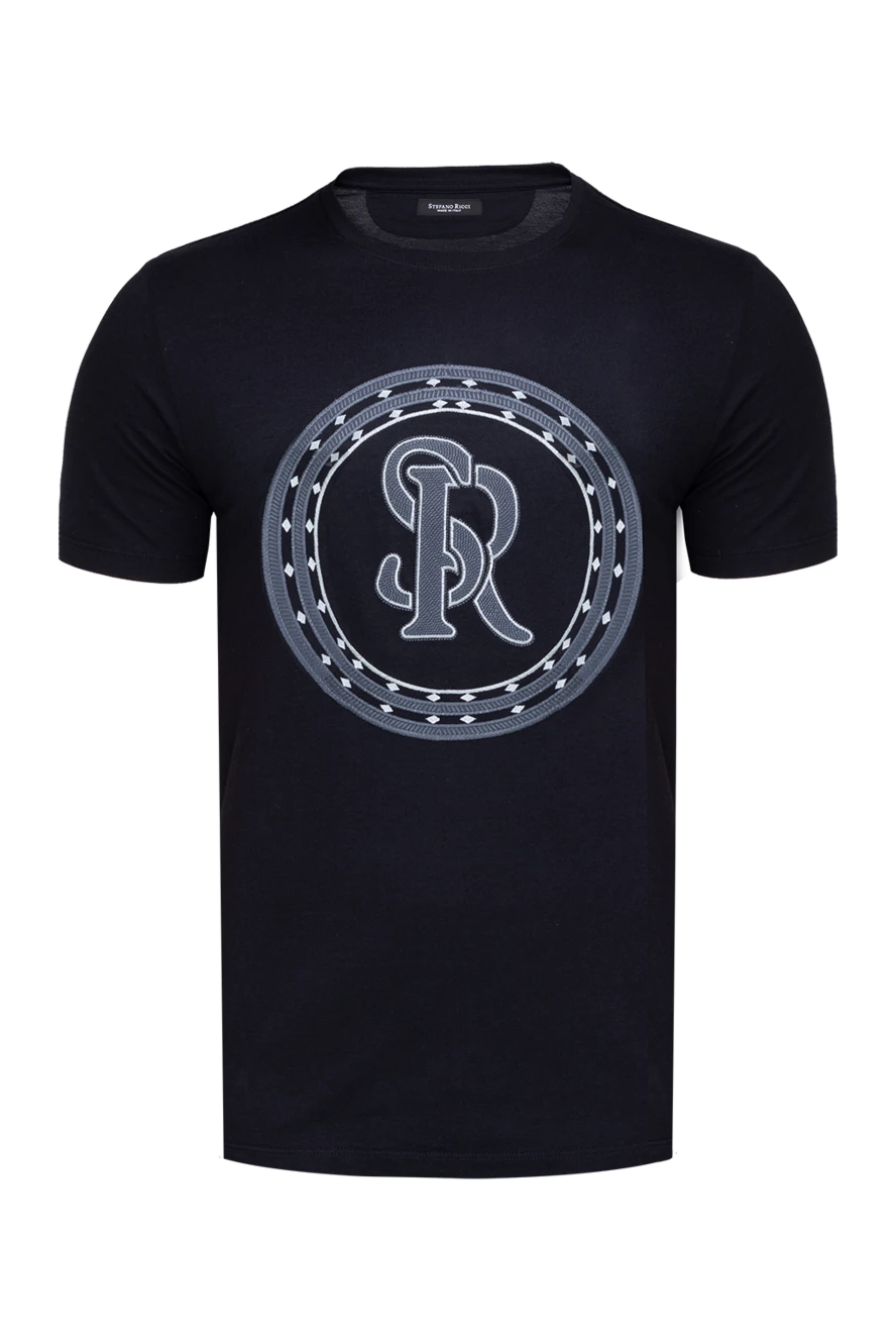 Stefano Ricci футболка из хлопка и модала черная мужская 149076 - фото 1