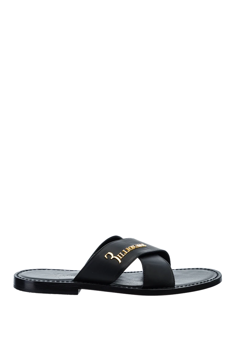 Billionaire man black leather slippers for men купить с ценами и фото 149129 - photo 1