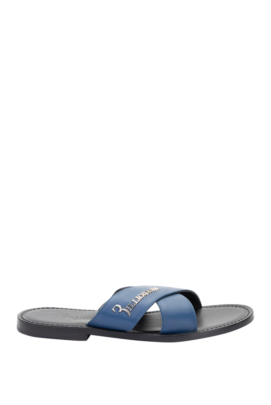 Billionaire man blue leather slippers for men купить с ценами и фото 149130 - photo 1