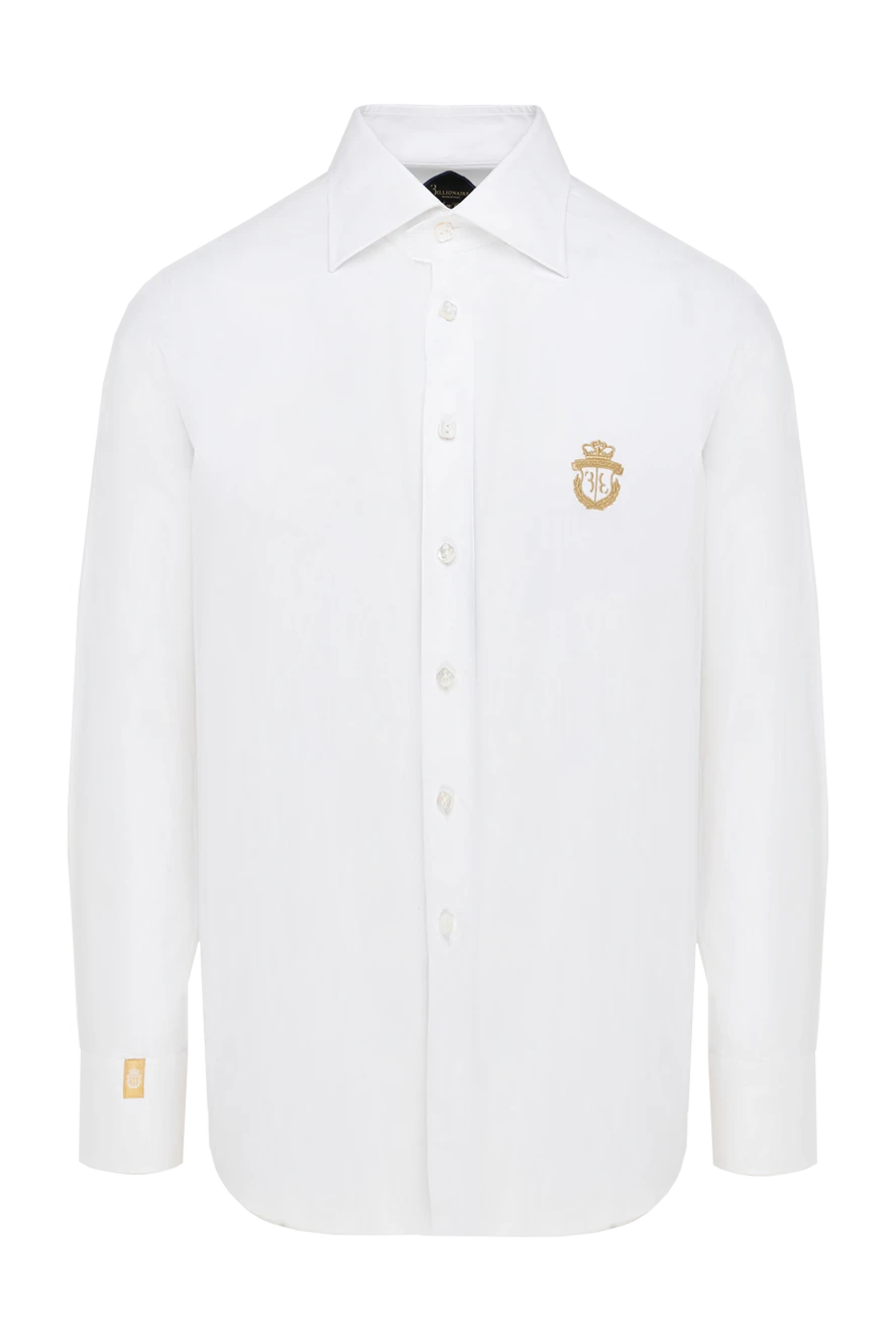 Billionaire man white cotton and elastane shirt for men купить с ценами и фото 149152 - photo 1