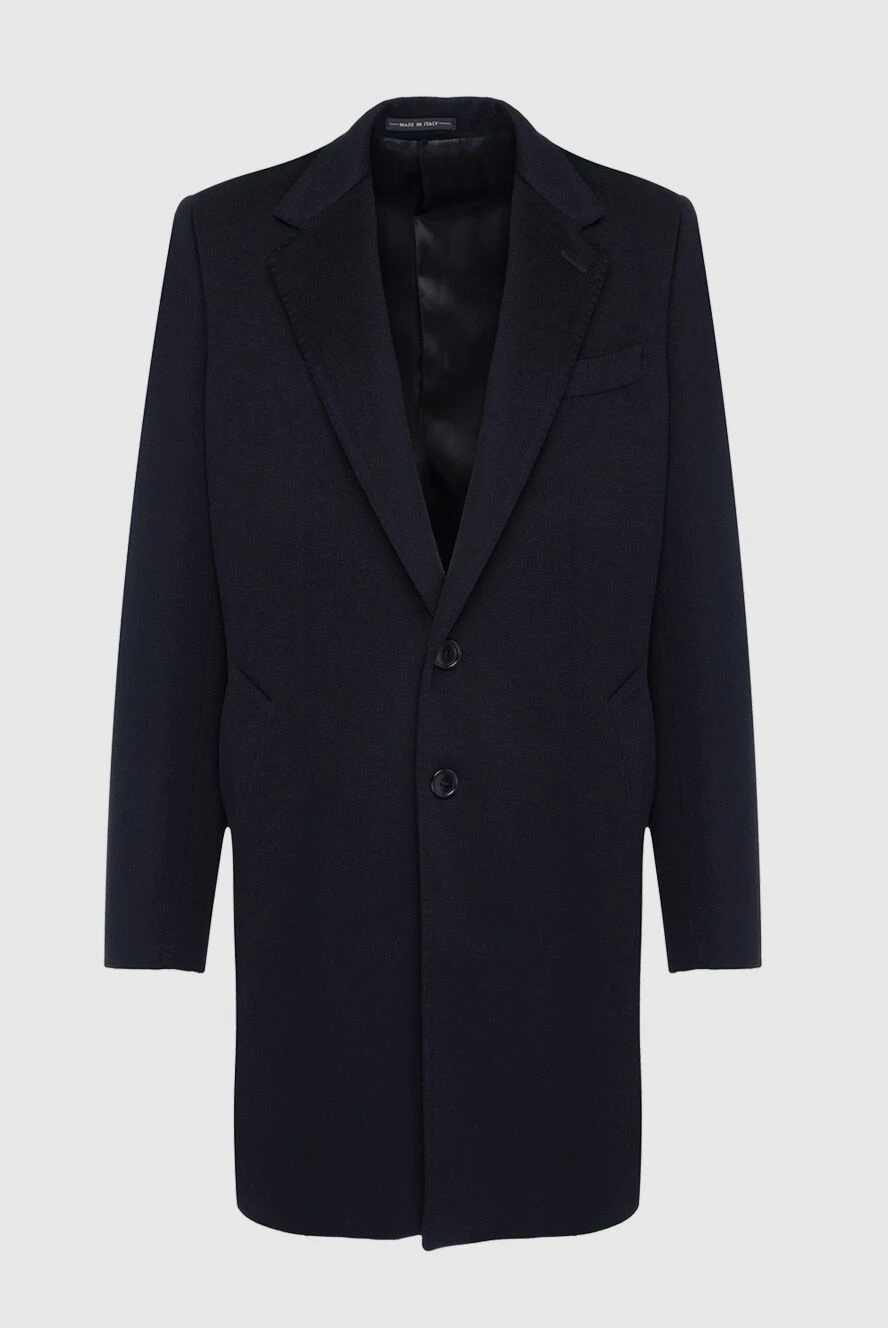 Cesare di Napoli man blue wool coat for men купить с ценами и фото 149197 - photo 1