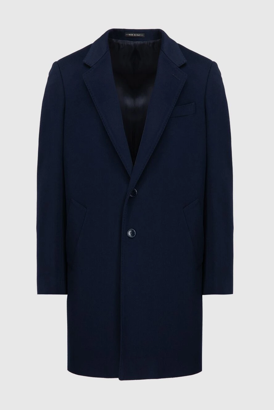 Cesare di Napoli man blue wool coat for men купить с ценами и фото 149199 - photo 1