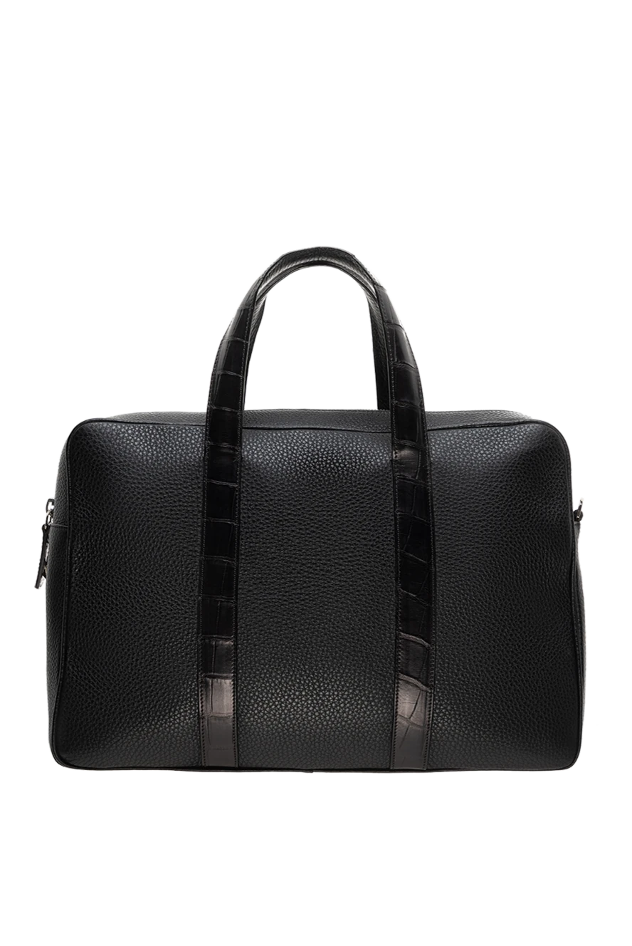 Cesare di Napoli man black leather briefcase for men купить с ценами и фото 149266 - photo 1