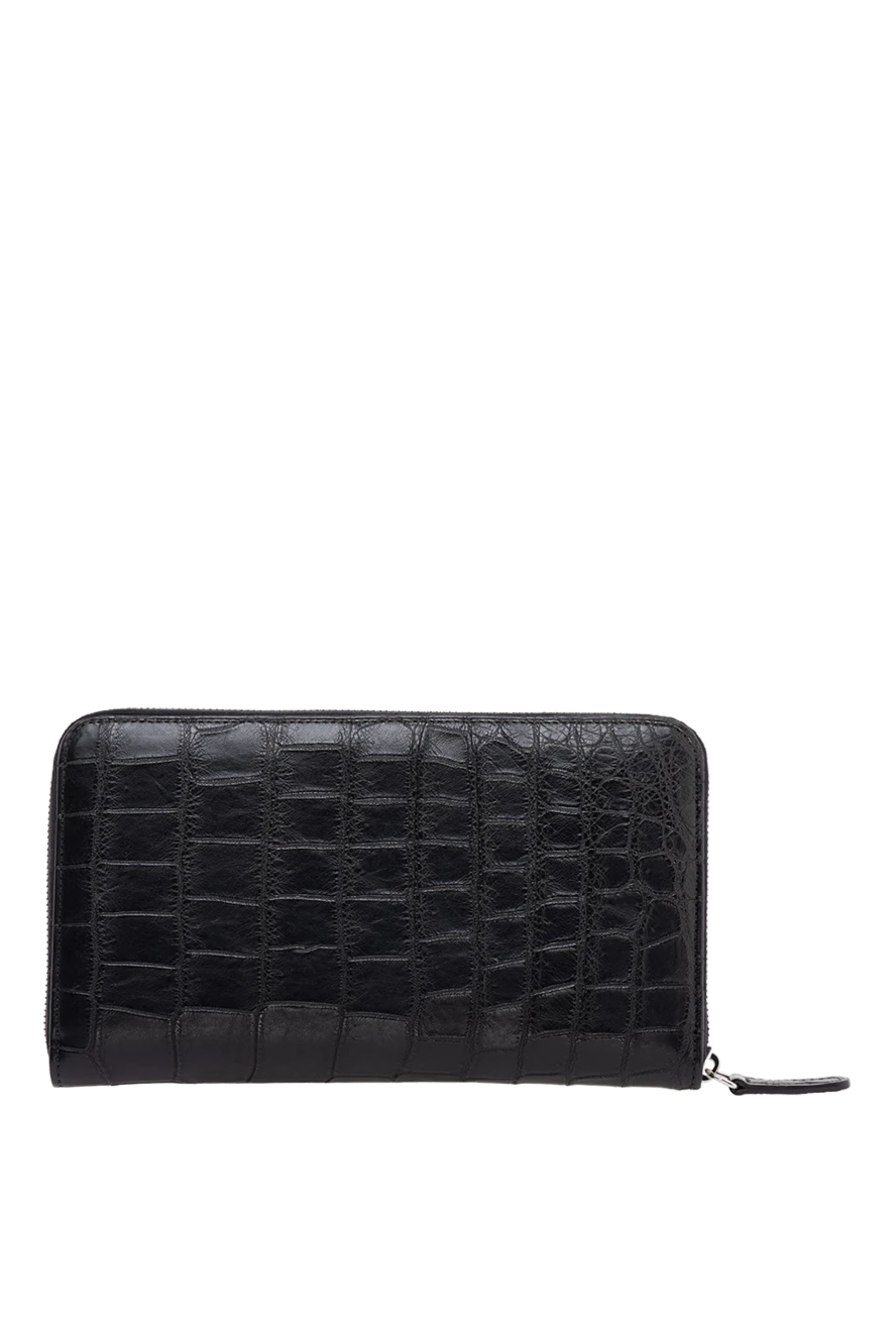 Cesare di Napoli man black men's crocodile leather clutch купить с ценами и фото 149270 - photo 1