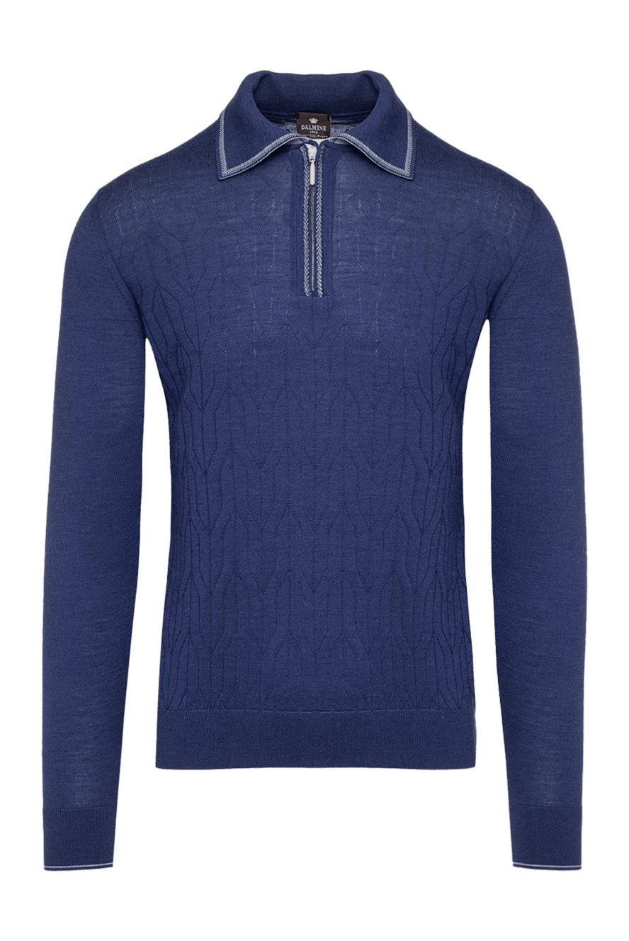 Dalmine man wool, silk and cashmere long sleeve polo blue for men купить с ценами и фото 149386 - photo 1