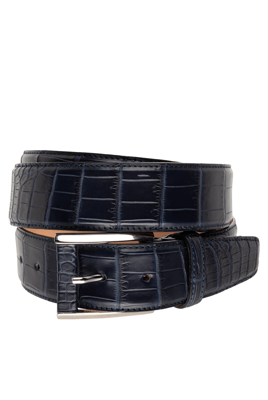 Cesare di Napoli man crocodile leather belt blue for men купить с ценами и фото 149510 - photo 1