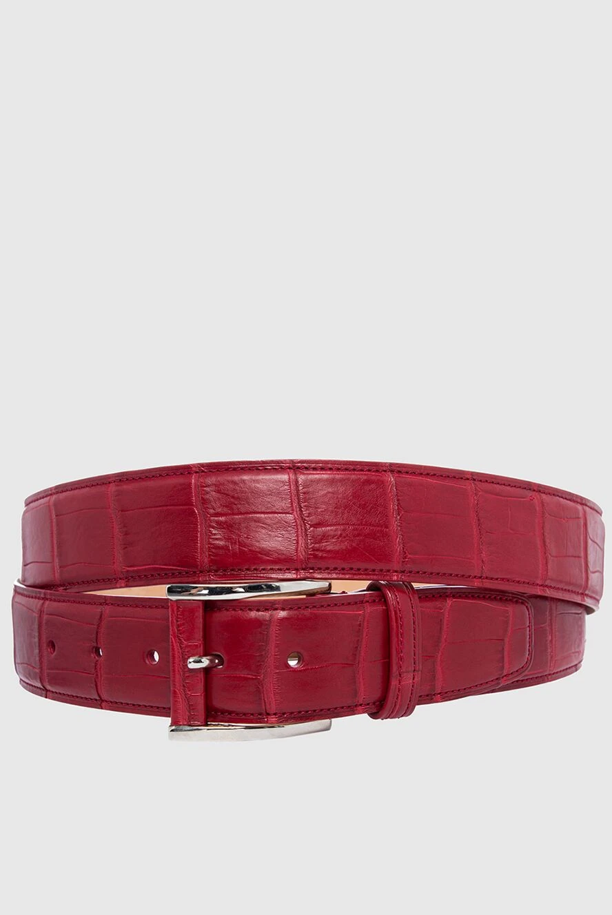 Tardini man crocodile leather belt burgundy for men купить с ценами и фото 149515 - photo 1