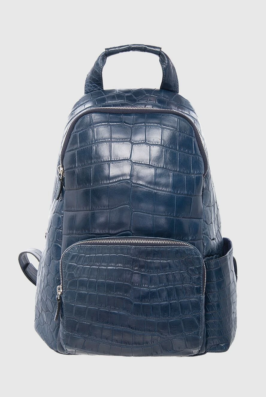 Cesare di Napoli man crocodile skin backpack blue for men купить с ценами и фото 149533 - photo 1