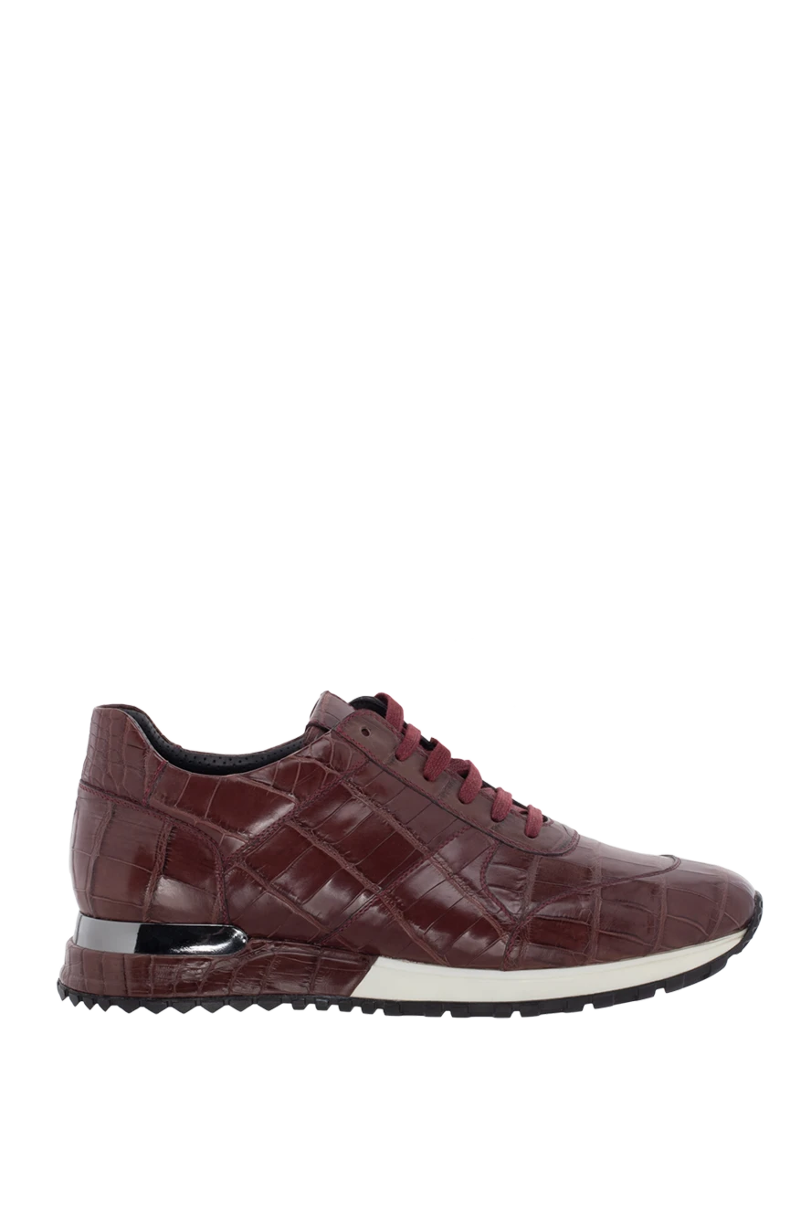 Cesare di Napoli man alligator sneakers burgundy for men купить с ценами и фото 149547 - photo 1