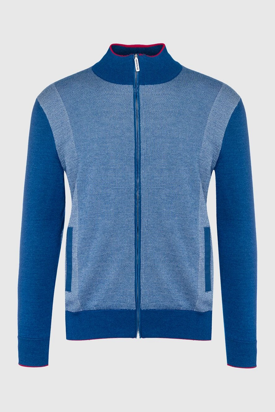 Stefano Ricci ерлерге арналған ашық көк түсті кашемирден жасалған сыдырмалы жемпір 149574 - фото 1