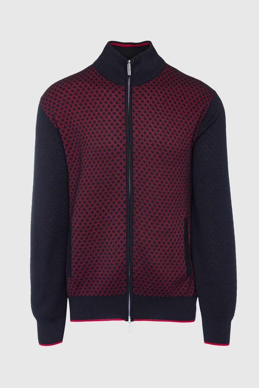 Stefano Ricci қызыл ромб өрнегі бар, бургундия түсті сыдырмалы кардиган 149592 - фото 1