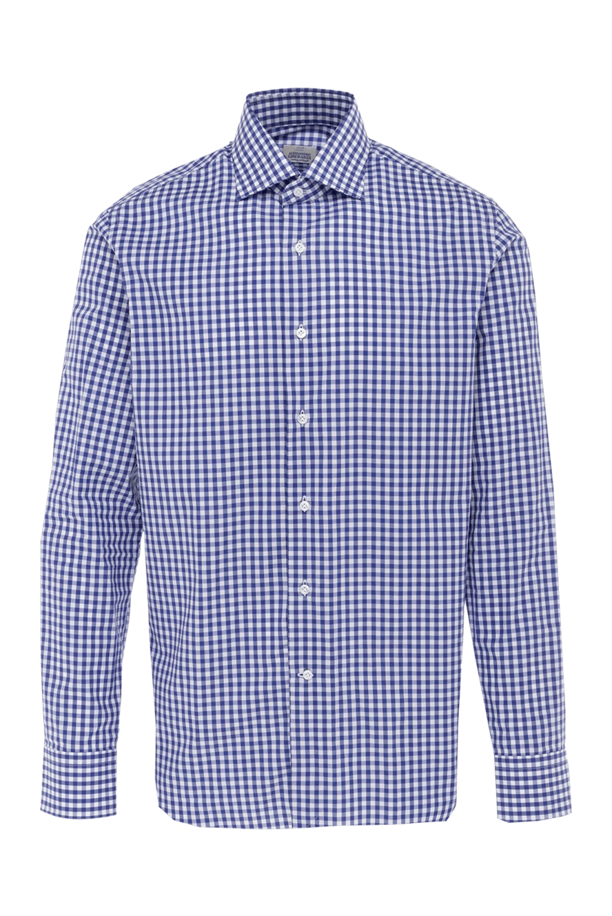 Alessandro Gherardi man blue cotton shirt for men купить с ценами и фото 149723 - photo 1