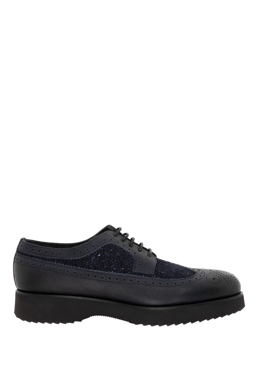 Doucal`s туфли дерби wingtip кожаные синие мужские 149732 - фото 1