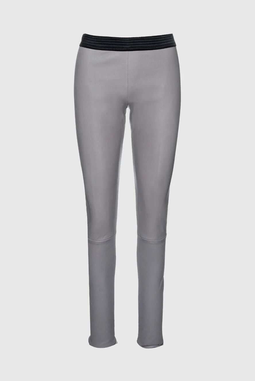 DROMe woman gray leather trousers for women купить с ценами и фото 149754 - photo 1