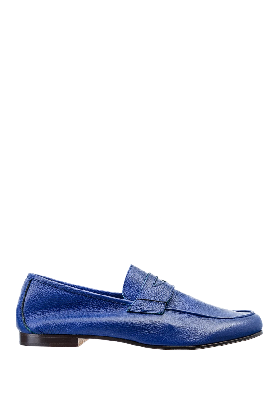 Andrea Ventura man blue leather loafers for men купить с ценами и фото 149855 - photo 1