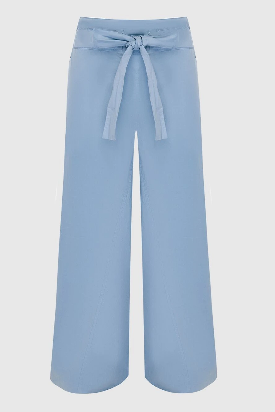 Erika Cavallini woman blue cotton trousers for women купить с ценами и фото 149886 - photo 1