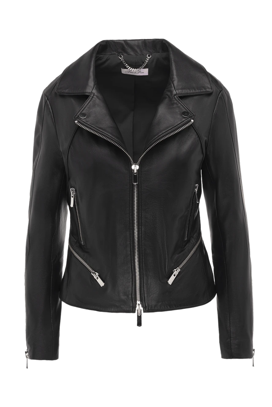 Fleur de Paris woman women's black genuine leather jacket купить с ценами и фото 149902 - photo 1