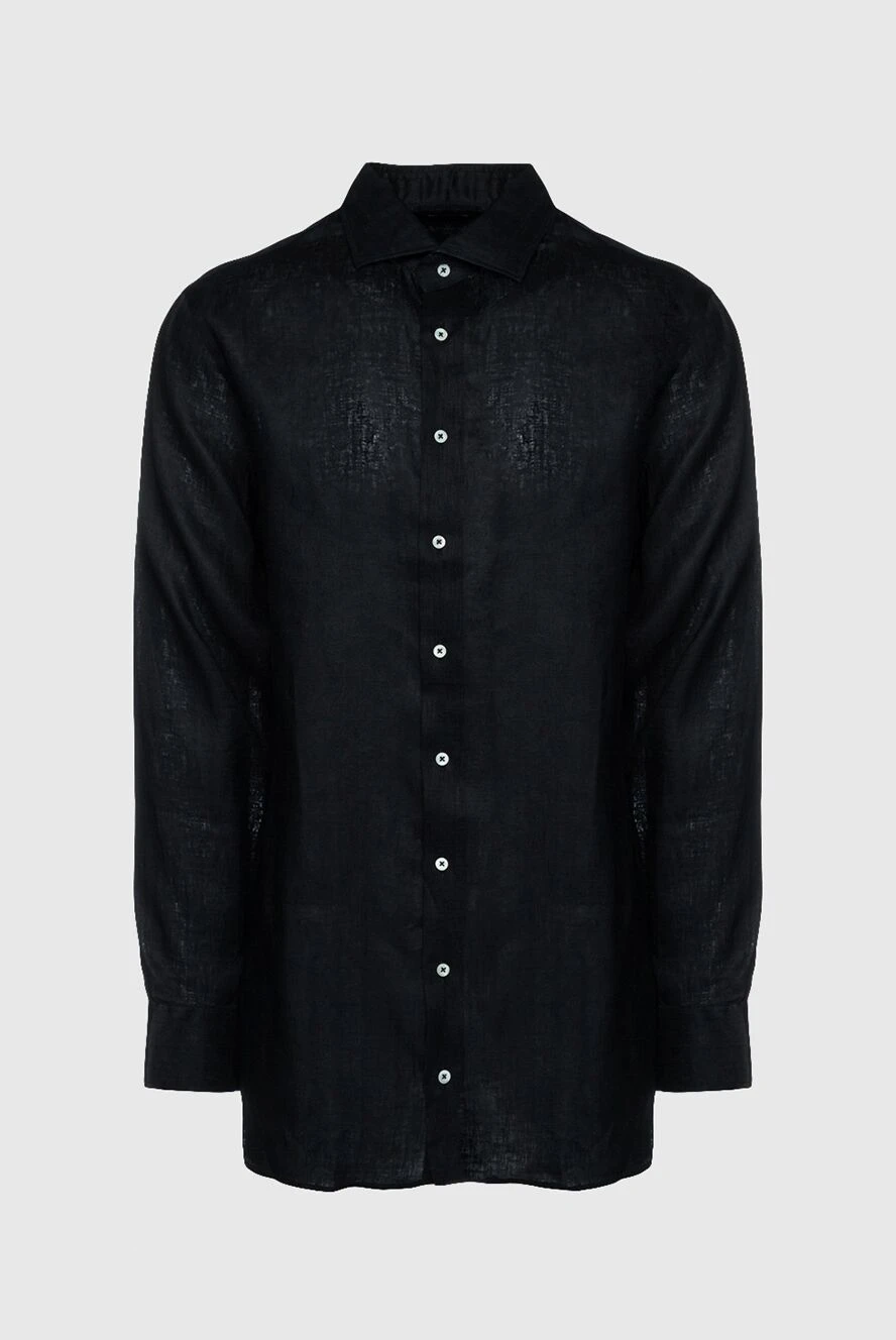 Tombolini man men's black linen shirt купить с ценами и фото 149980 - photo 1