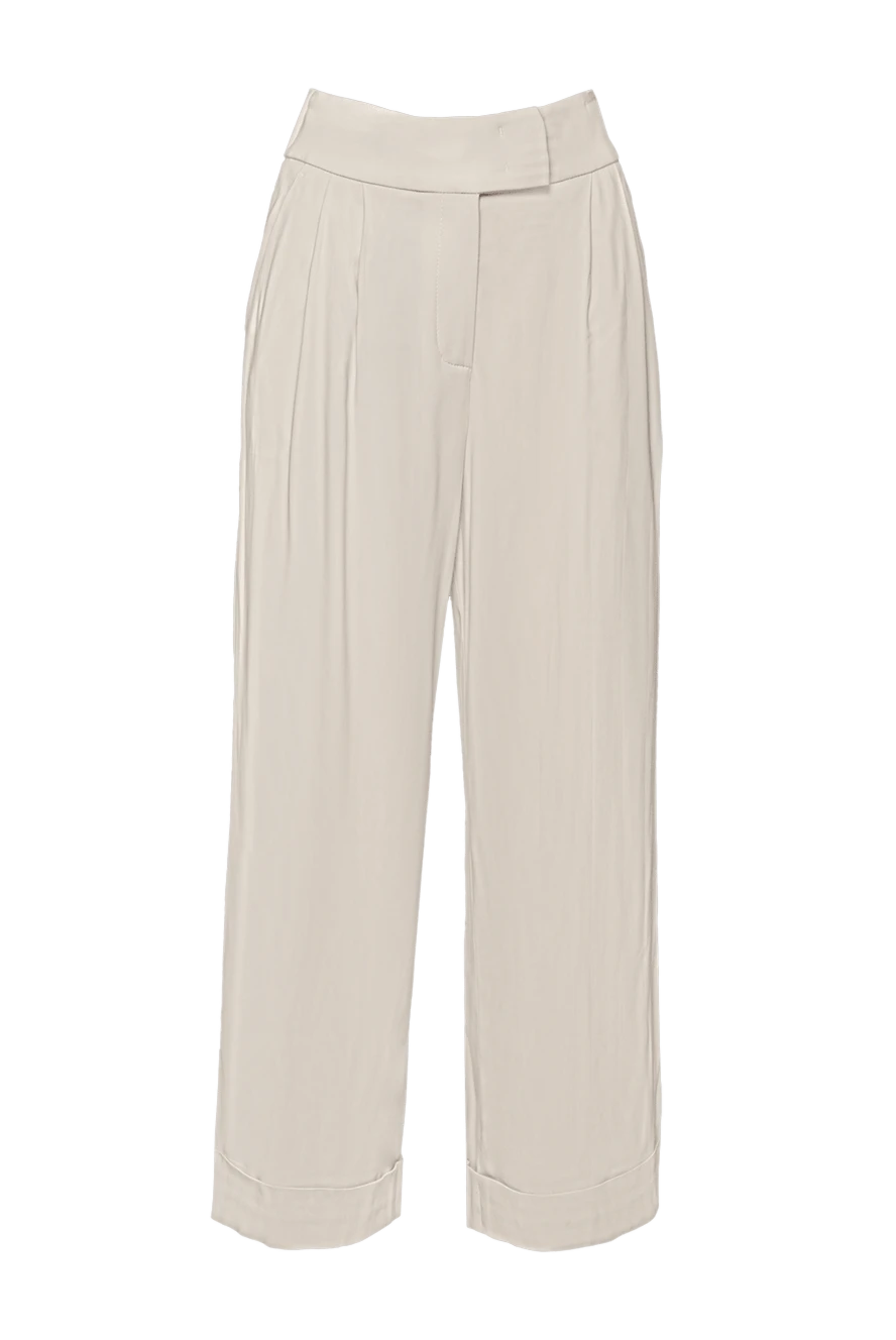 Peserico woman beige viscose trousers for women купить с ценами и фото 150050 - photo 1