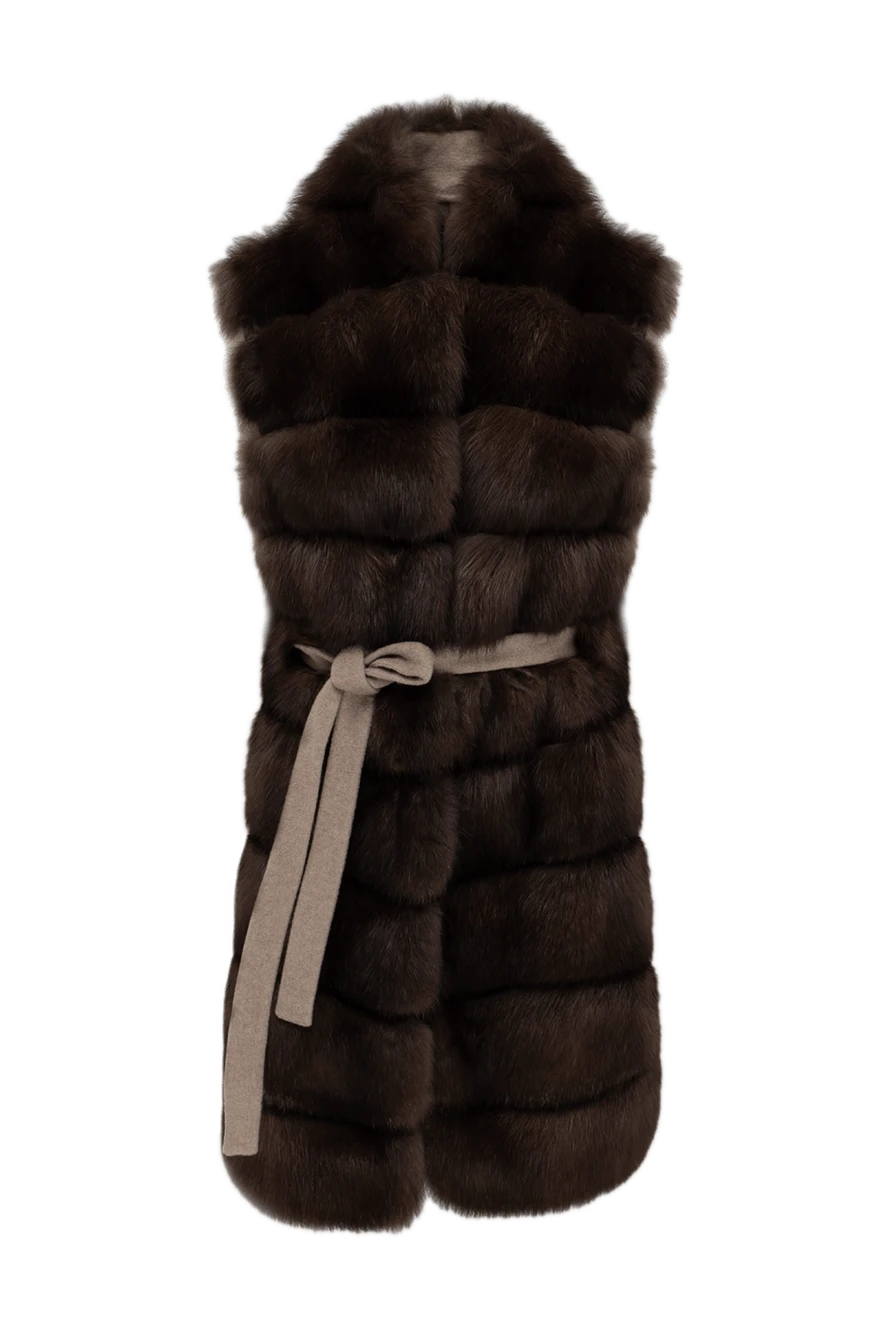 FG Furs woman brown women's vest made of natural sable and cashmere fur купить с ценами и фото 150083 - photo 1