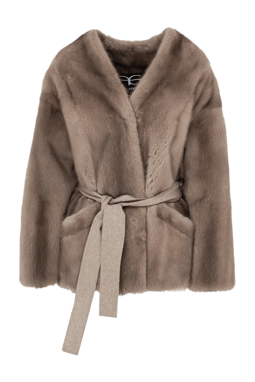 FG Furs woman women's beige mink fur coat купить с ценами и фото 150086 - photo 1