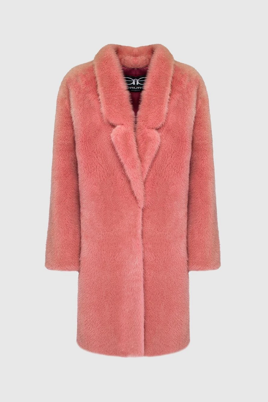 FG Furs woman women's pink natural mink fur coat купить с ценами и фото 150087 - photo 1