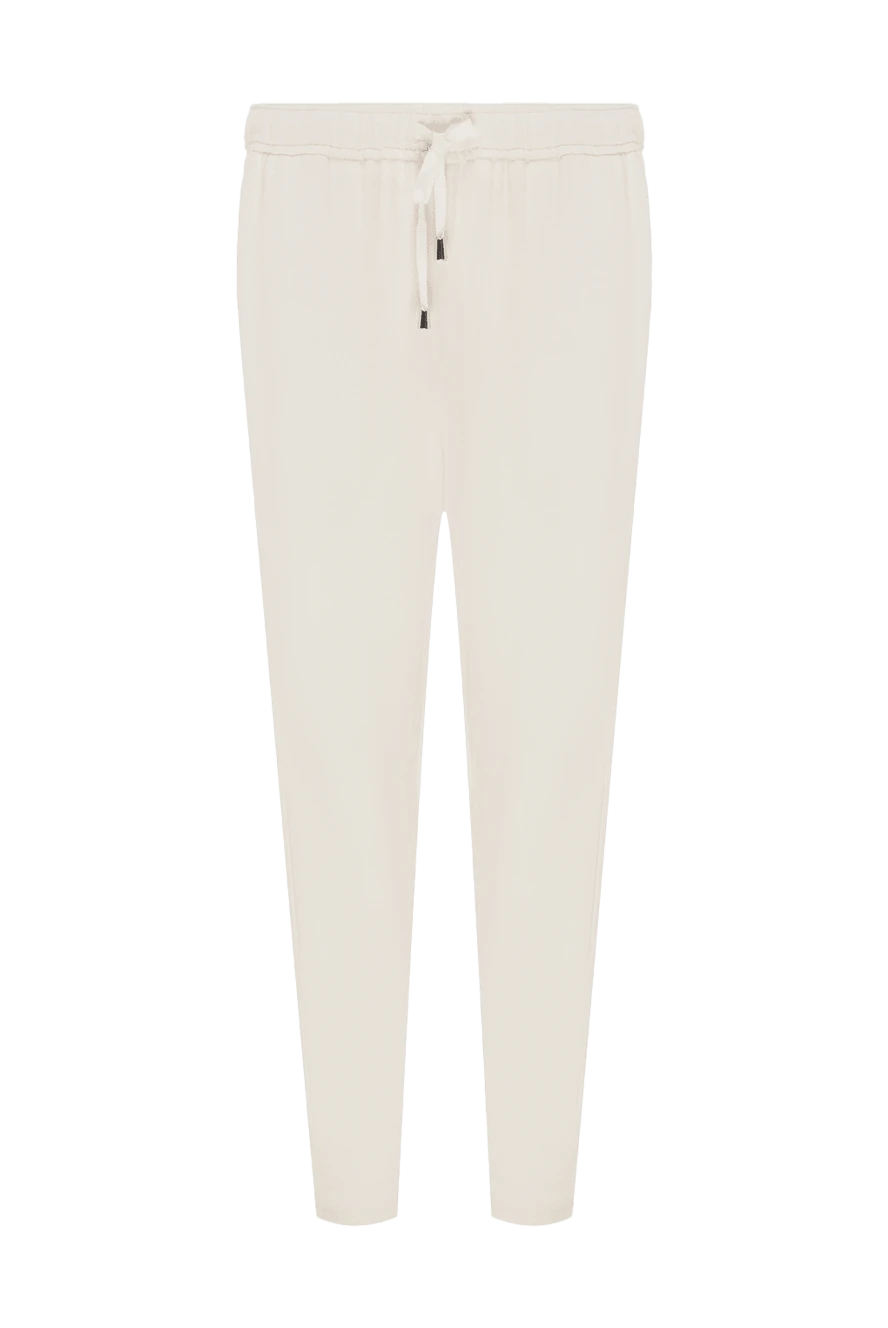 Ermanno Scervino woman white viscose and wool trousers for women купить с ценами и фото 150119 - photo 1