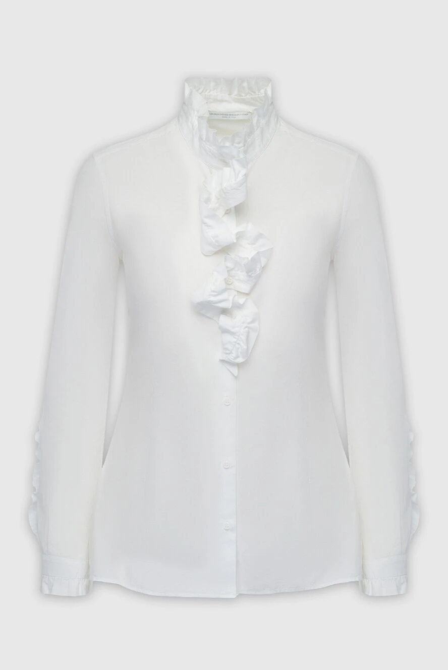 Ermanno Scervino woman white cotton blouse for women купить с ценами и фото 150128 - photo 1