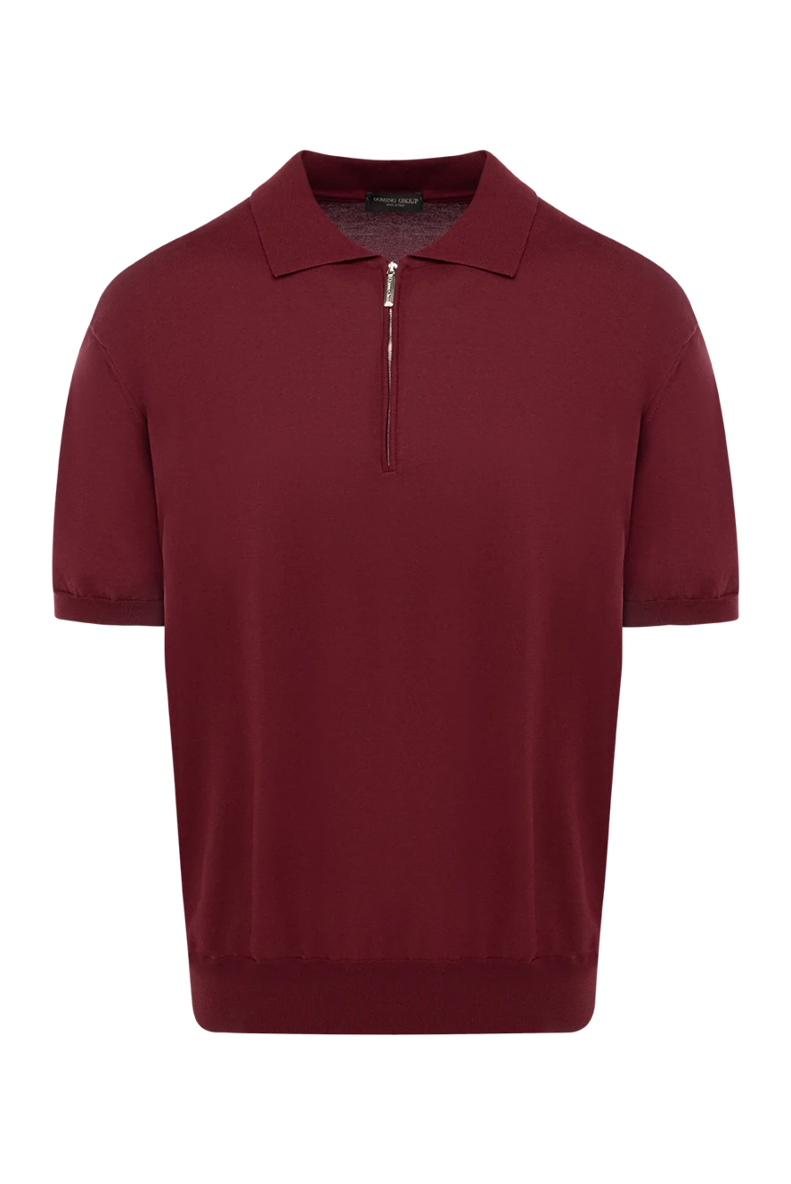 Cesare di Napoli поло хлопковое бордовое на молнии мужское 150207 - фото 1