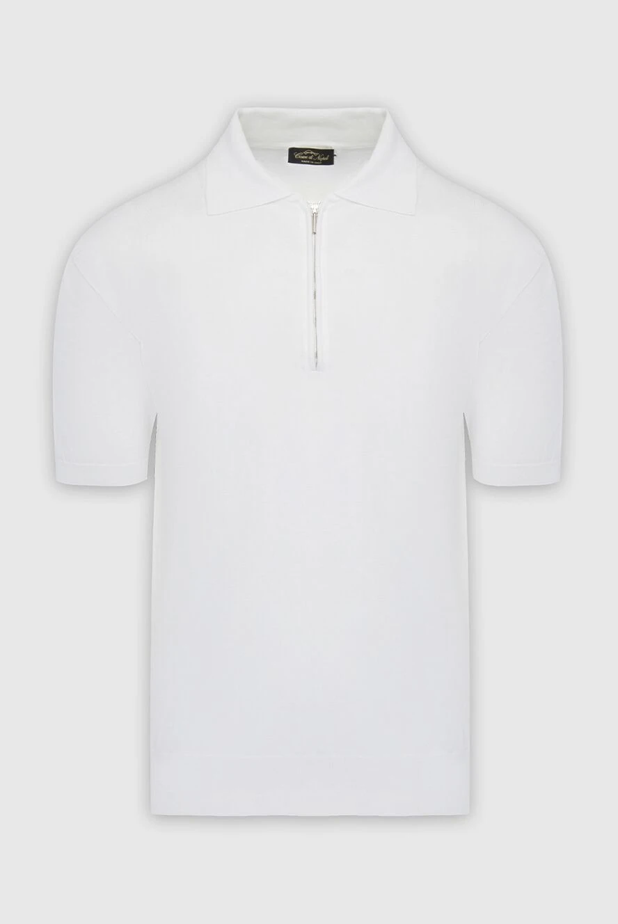 Cesare di Napoli man cotton polo white for men купить с ценами и фото 150213 - photo 1