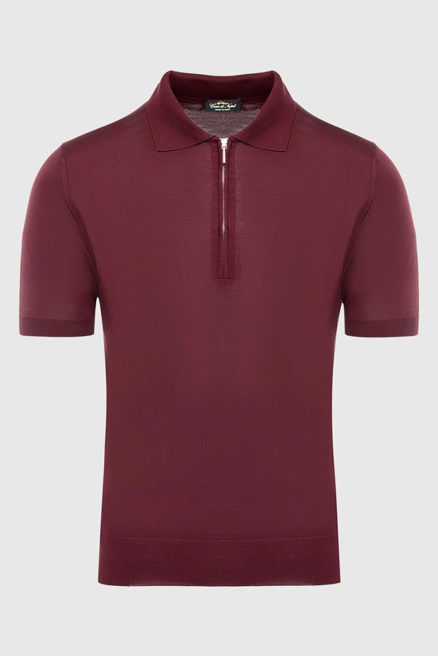 Cesare di Napoli man silk polo burgundy for men купить с ценами и фото 150220 - photo 1