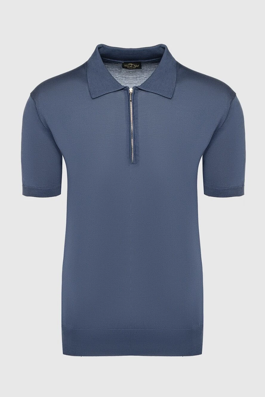 Cesare di Napoli man silk polo blue for men купить с ценами и фото 150221 - photo 1