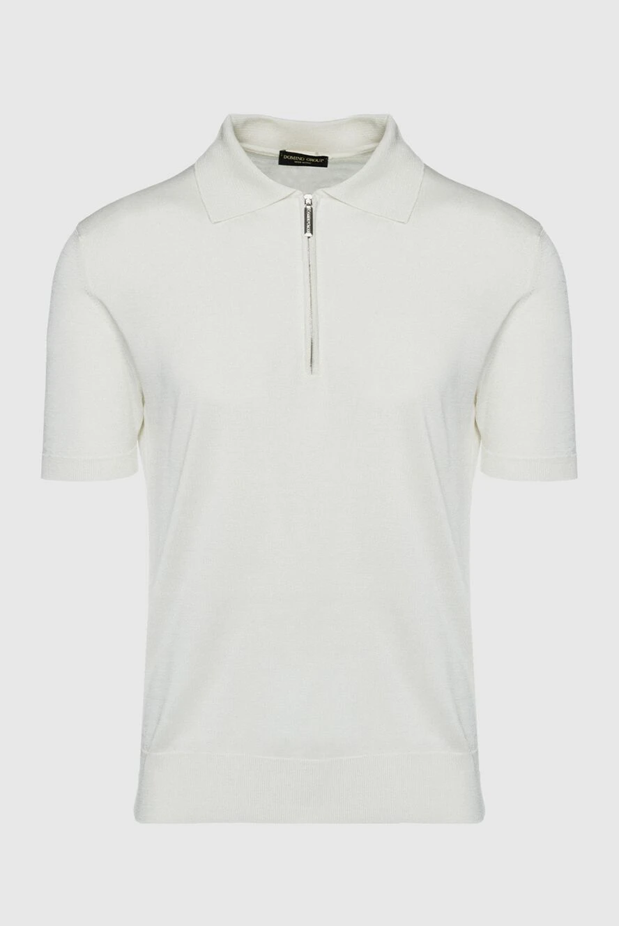 Cesare di Napoli man white silk polo for men купить с ценами и фото 150225 - photo 1