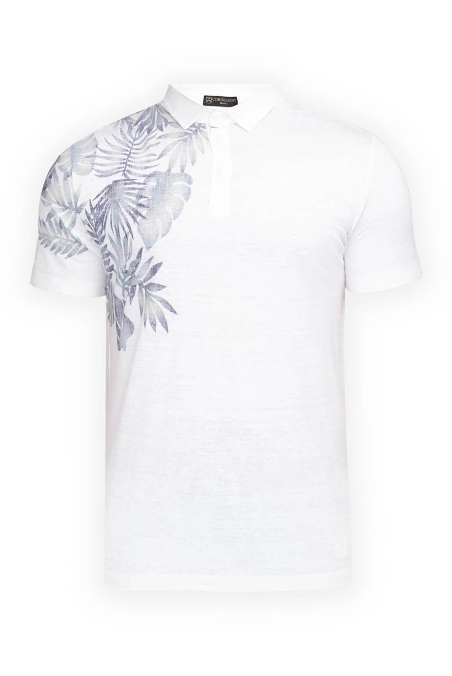 Corneliani man white linen polo for men купить с ценами и фото 150490 - photo 1