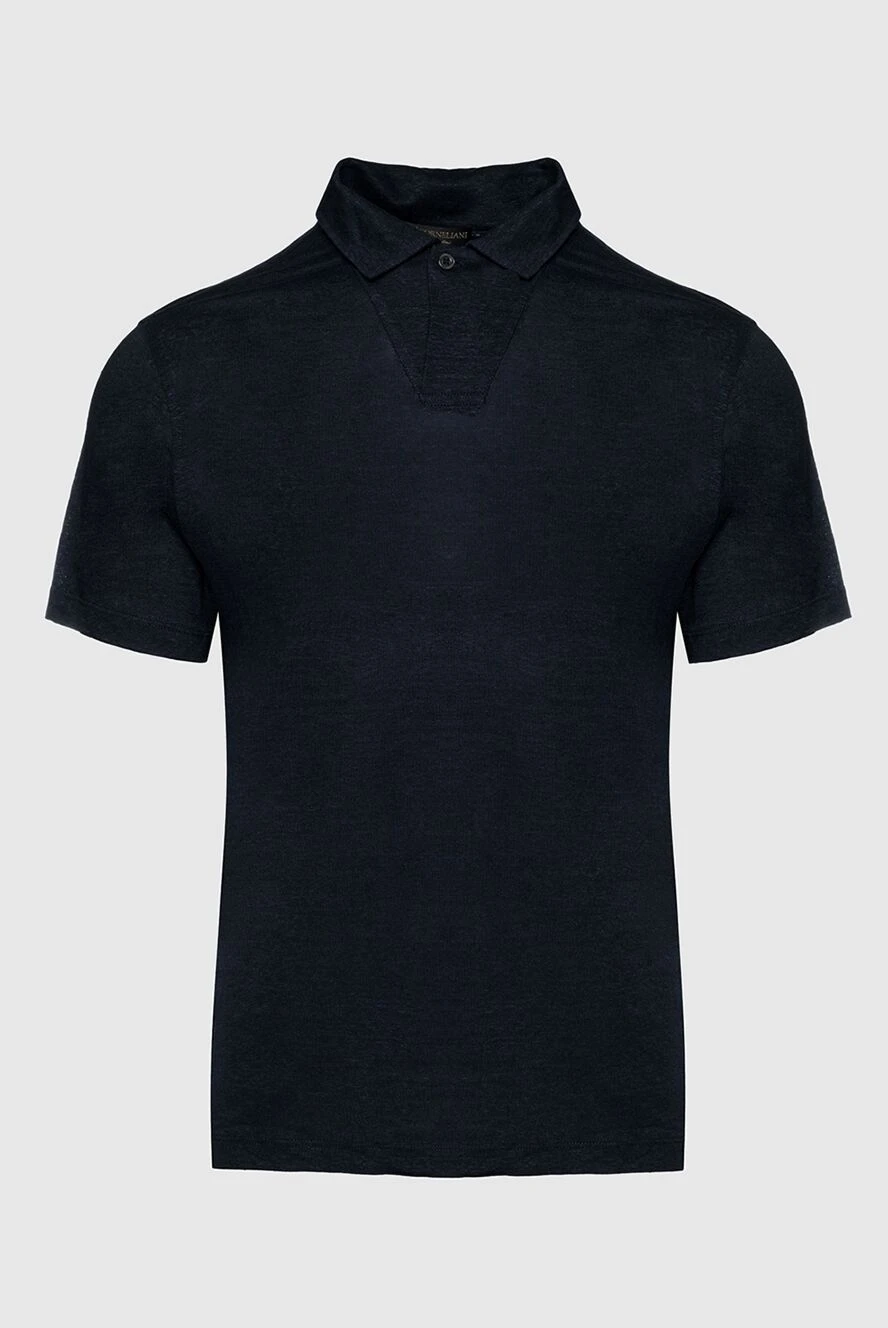 Corneliani man black linen polo for men купить с ценами и фото 150491 - photo 1