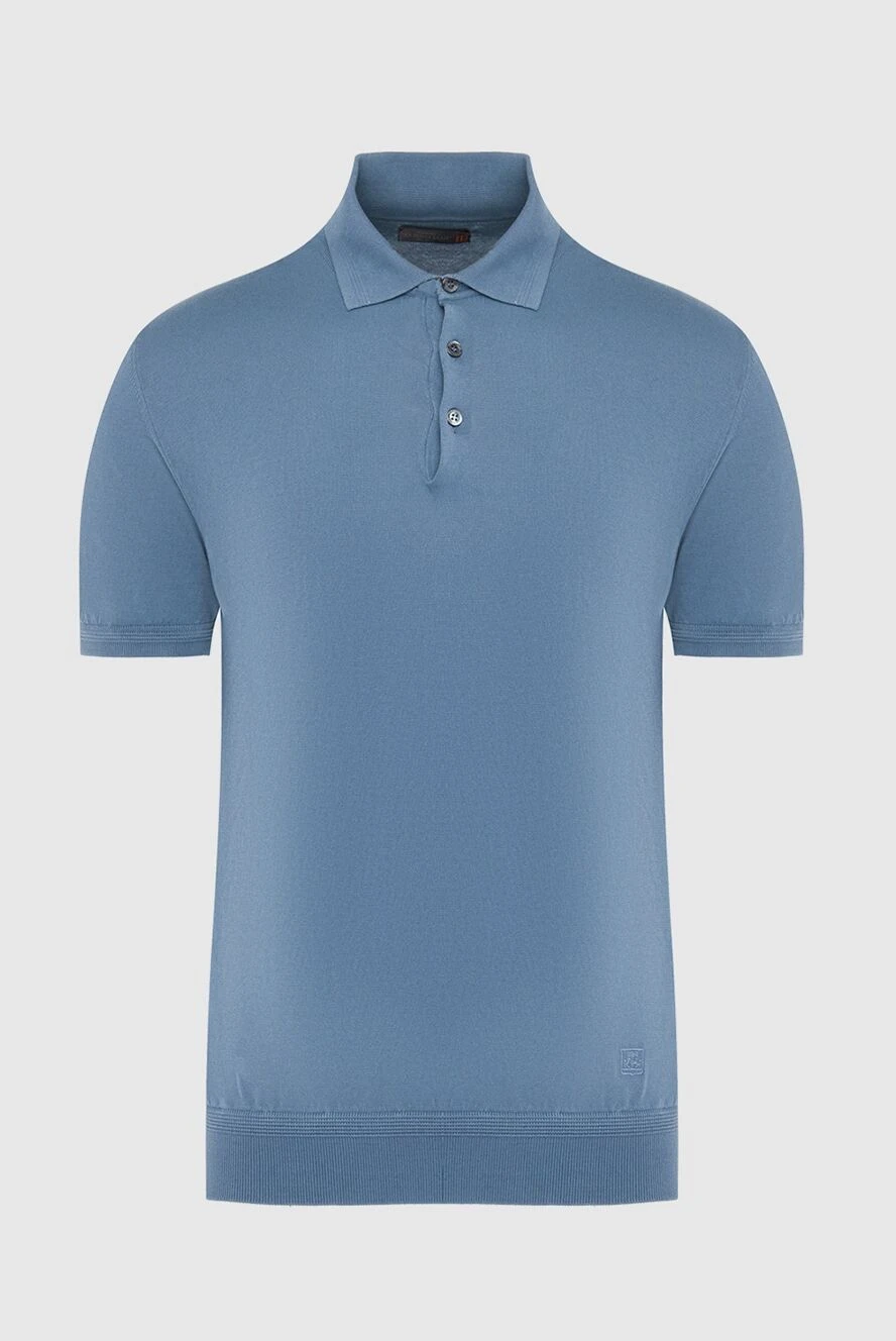 Corneliani man cotton polo blue for men купить с ценами и фото 150497 - photo 1