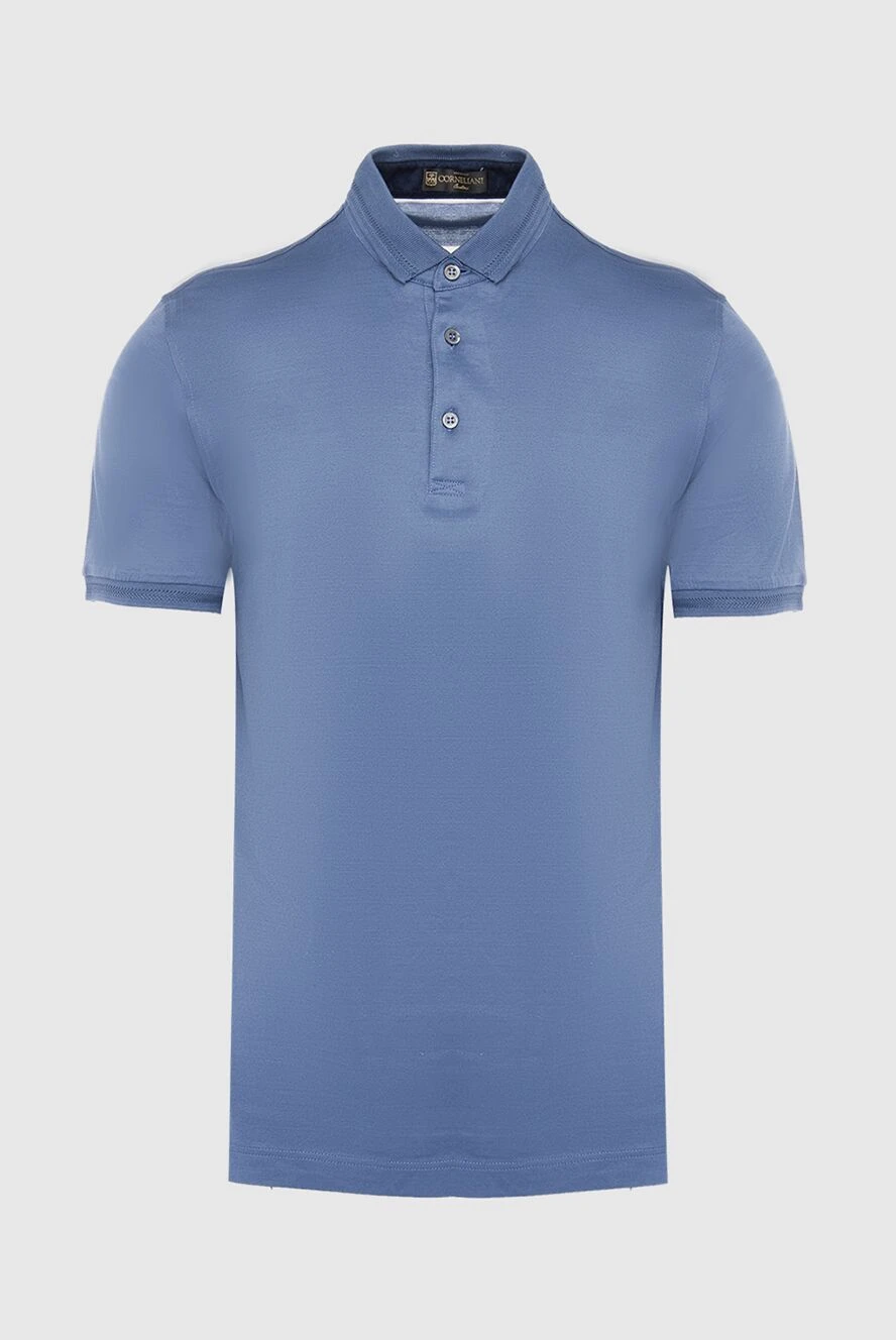 Corneliani man cotton polo blue for men купить с ценами и фото 150499 - photo 1