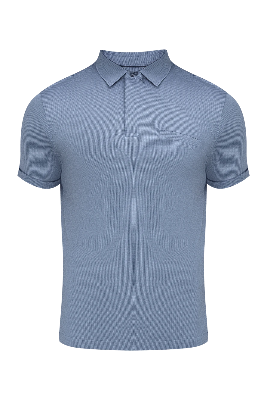 Corneliani man blue cotton polo for men купить с ценами и фото 150505 - photo 1