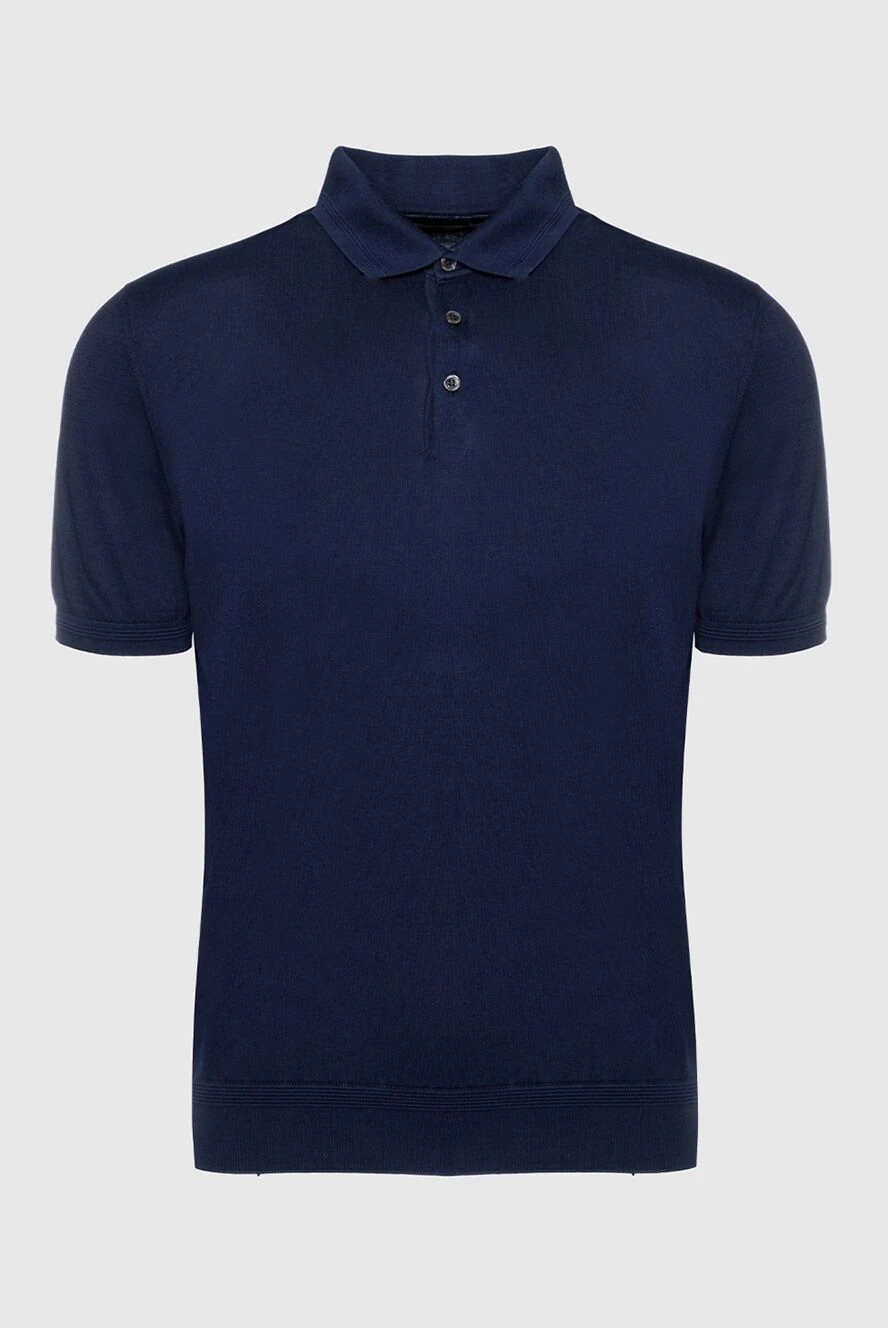Corneliani men's navy blue knit polo shirt 150506 - photo 1