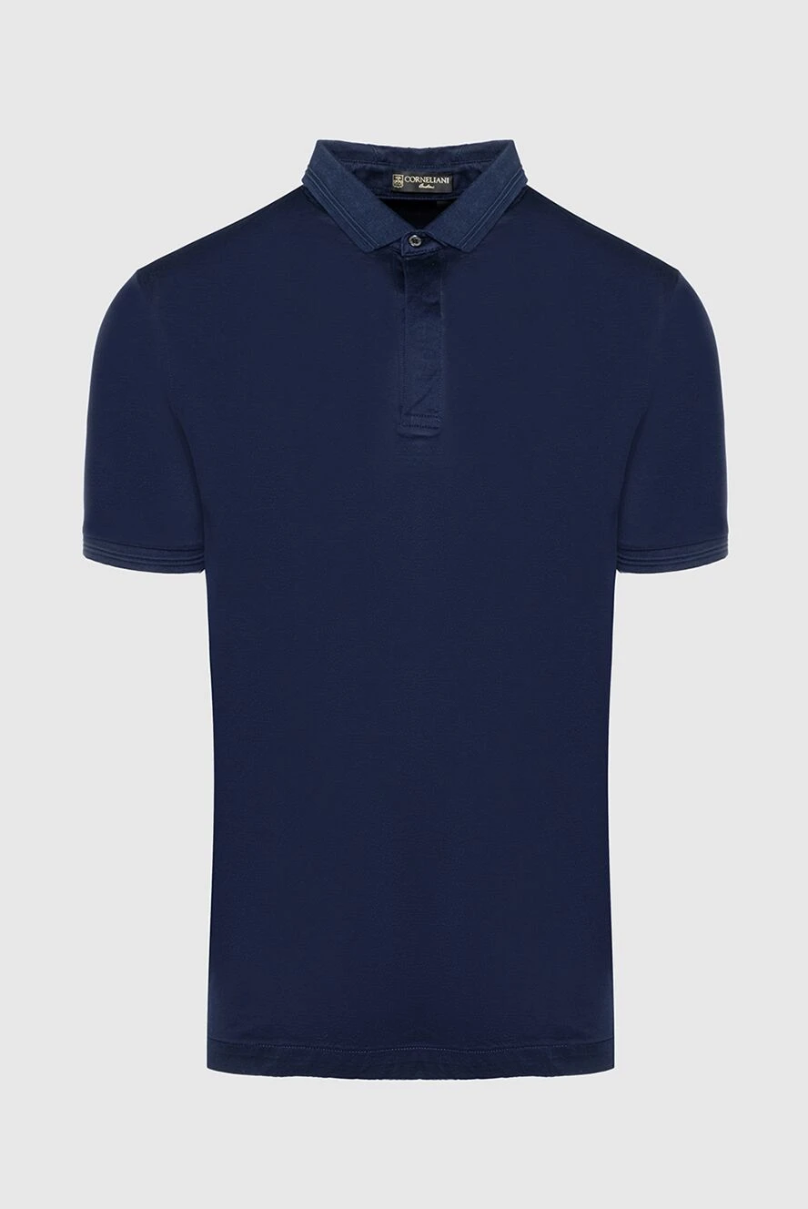 Corneliani man cotton polo blue for men купить с ценами и фото 150508 - photo 1