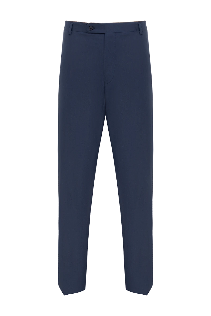 Stefano Ricci брюки из шерсти и кашемира синие мужские 150514 - фото 1