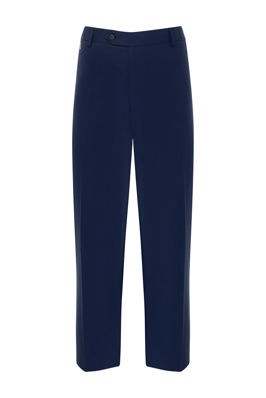 Stefano Ricci классические брюки из лёгкой шерсти в насыщенном синем тоне 150515 - фото 1