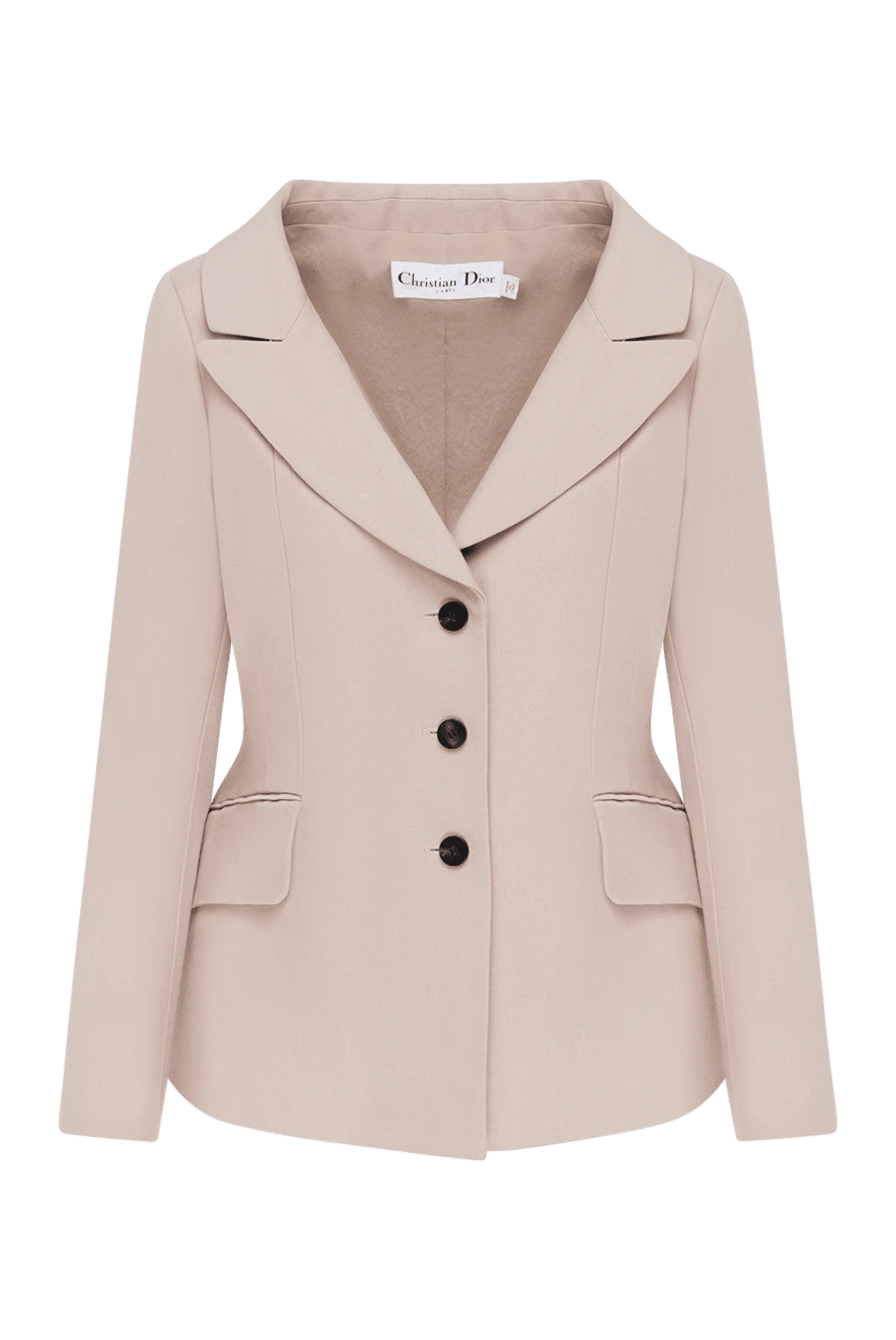 Dior жакет из шелка женский бежевый 150532 - фото 1