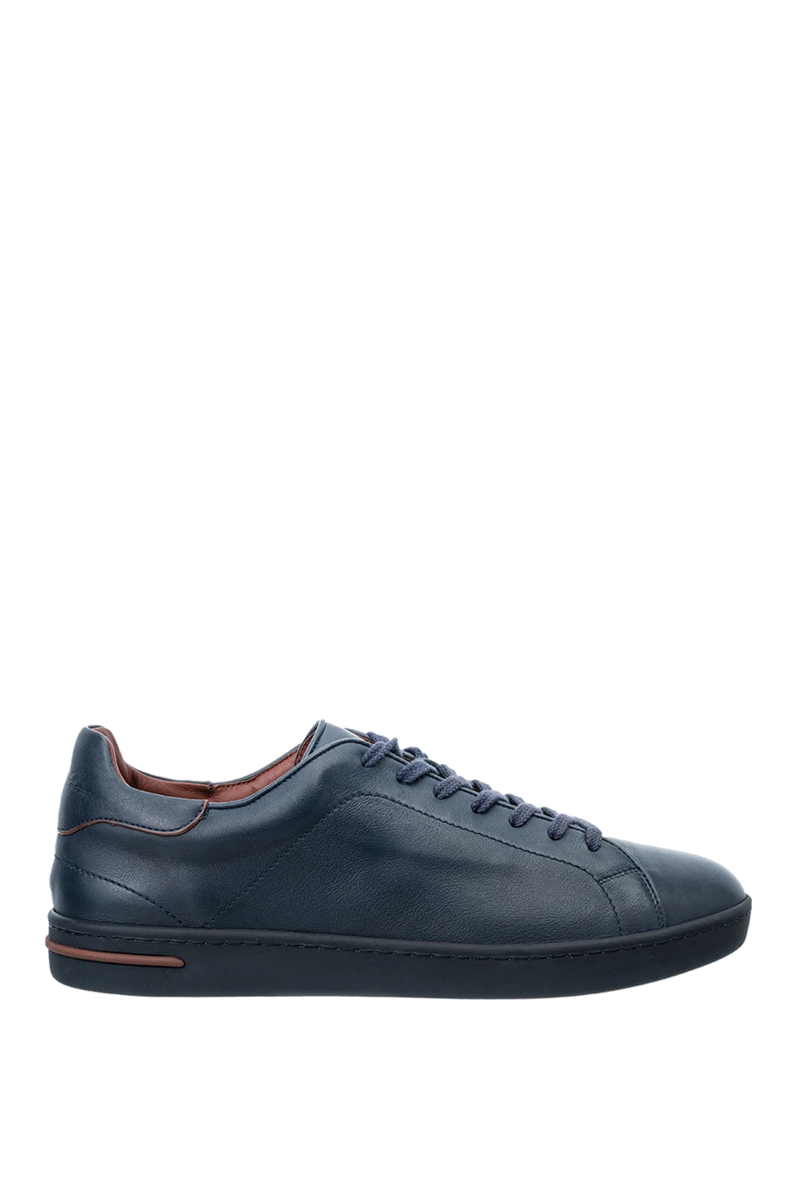 Loro Piana man blue leather sneakers for men купить с ценами и фото 150582 - photo 1