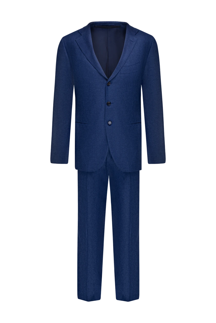 Cesare Attolini man men's suit made of wool and cashmere, blue купить с ценами и фото 150618 - photo 1