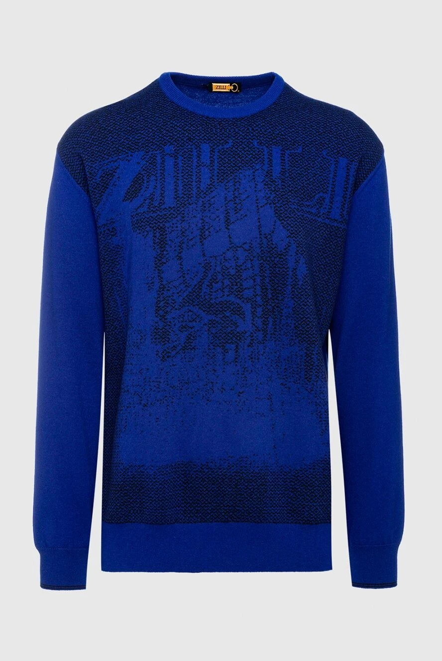 Zilli man cashmere jumper blue for men купить с ценами и фото 150619 - photo 1