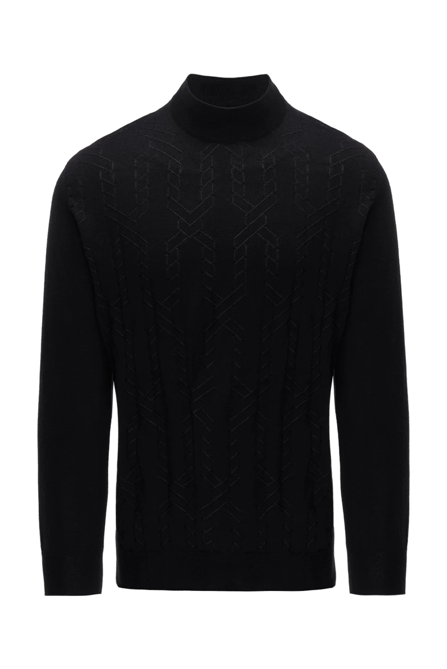 Zilli man men's jumper with a high stand-up collar made of cashmere and silk, black купить с ценами и фото 150620 - photo 1