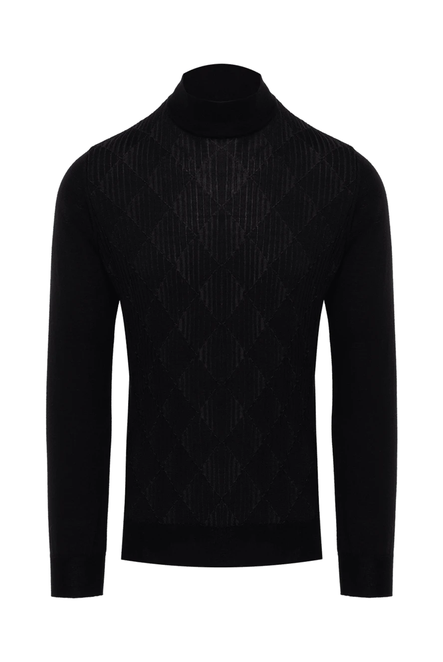 Zilli man men's jumper with a high stand-up collar made of cashmere and silk, black купить с ценами и фото 150628 - photo 1